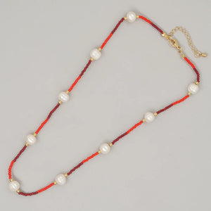 Boho Summer Choker Jewelry Freshwater Pearl Layering Necklace