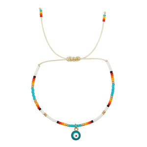 Go2boho Evil Eye Charm Seed Bead Bracelet, Boho Jewelry