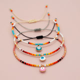 Go2boho Evil Eye Charm Seed Bead Bracelet, Boho Jewelry