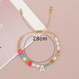 Go2boho Plated Bracelet Women Fresh Water Pearl Heart Star Shell A-Z Charm