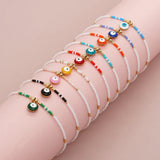 Boho Seed Bead Bracelets Chain Evil Eye Charm Summer Jewelry