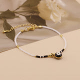 Boho Seed Bead Bracelets Chain Evil Eye Charm Summer Jewelry