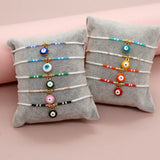 Boho Seed Bead Bracelets Chain Evil Eye Charm Summer Jewelry