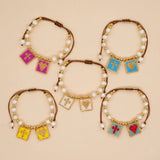 Go2boho Pearl Beaded Bracelet Ins Fashion Summer Love Heart Charm Y2K