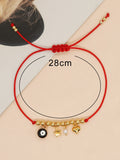 Red Friendship Bracelet Evil Eye Star Love Heart Charm Gift For Her