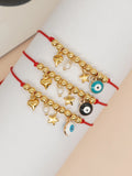 Red Friendship Bracelet Evil Eye Star Love Heart Charm Gift For Her