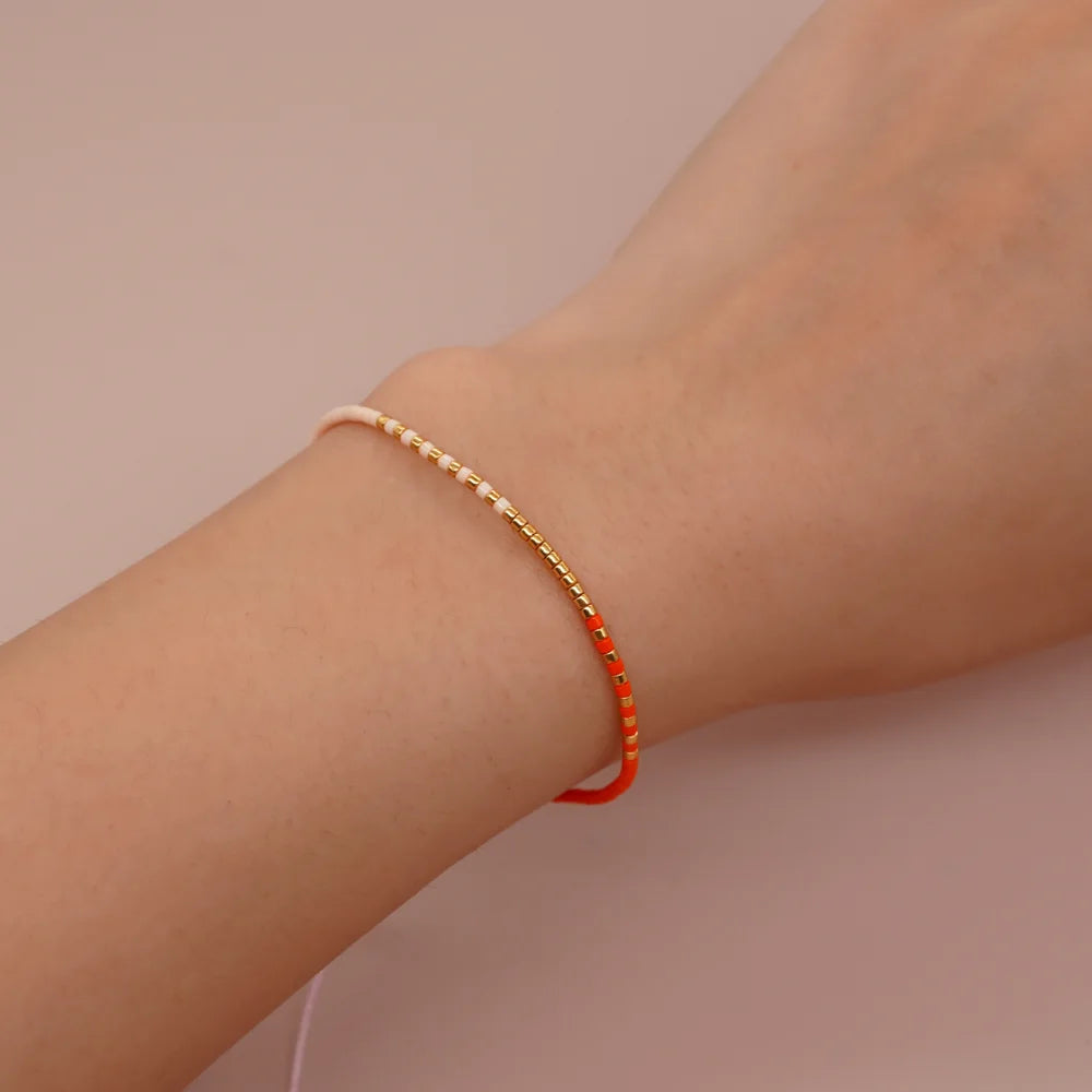 Go2boho Seed Beads Tiny Bracelets Adjustable Colorful Friendship Jewelry