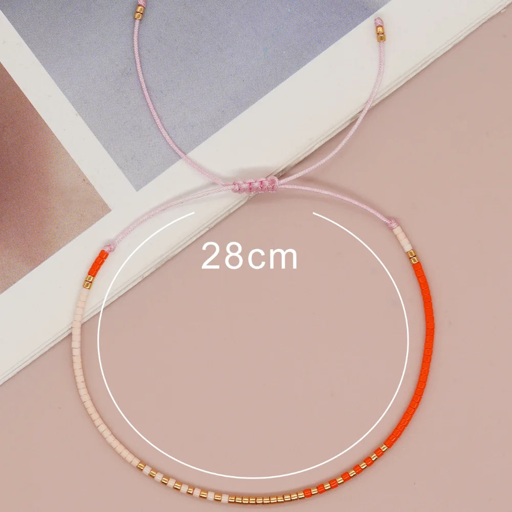 Go2boho Seed Beads Tiny Bracelets Adjustable Colorful Friendship Jewelry
