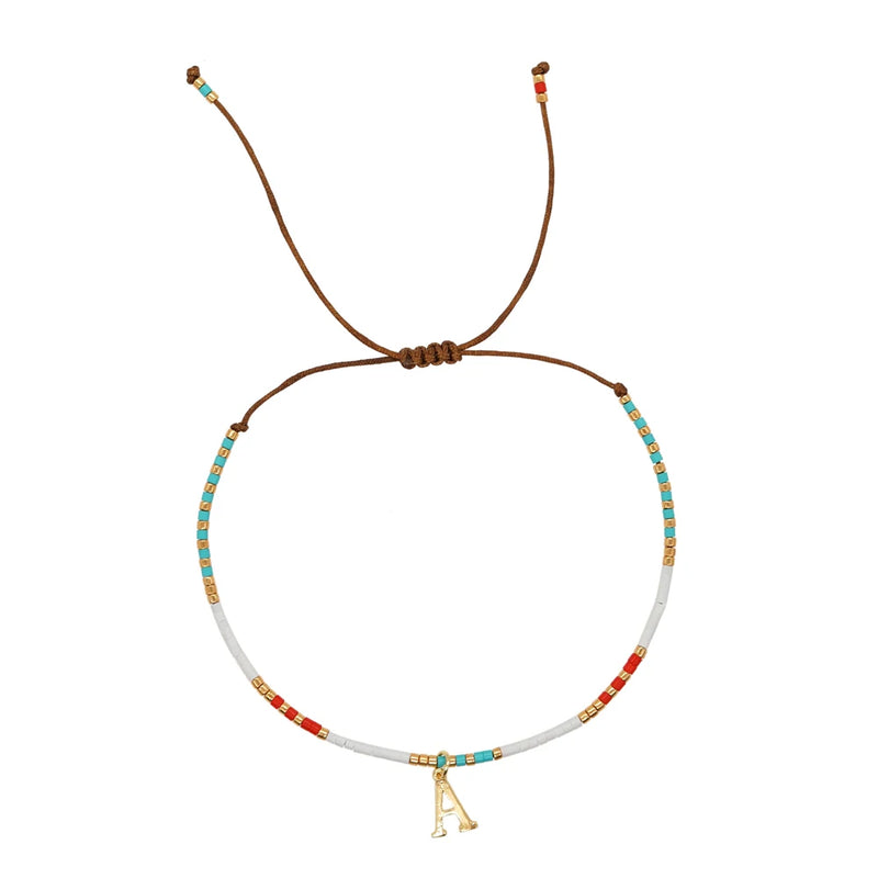 Boho Beach Charm Bracelets - A-Z Plated - Women's Friendship Jewelry