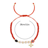 Go2boho Beach Red Crystal Glaze Evil Eye Cross LUCK Bracelet