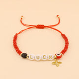 Go2boho Beach Red Crystal Glaze Evil Eye Cross LUCK Bracelet