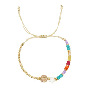 Go2boho Beach Shell Star Jesus Cross Bracelet Plated Boho Charm