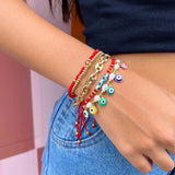 Go2boho Evil Eye Charm Pearl Bracelet for Women