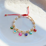 Go2boho Evil Eye Charm Pearl Bracelet for Women