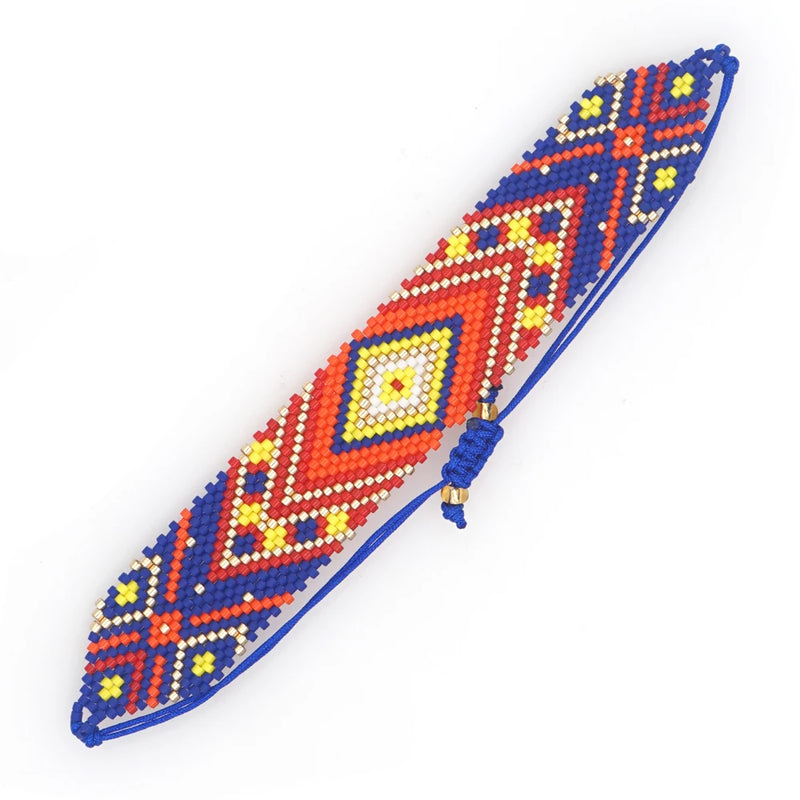 Go2hobo Woven Evil Eye Bracelet Ethnic Beads Women's Greek Jewelry