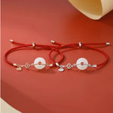 S925 Sterling Silver Rose Plated Hetian Jade Charm Bracelet for Women