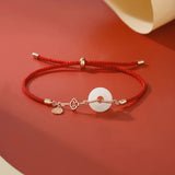 S925 Sterling Silver Rose Plated Hetian Jade Charm Bracelet for Women