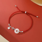 S925 Sterling Silver Rose Plated Hetian Jade Charm Bracelet for Women