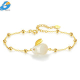 S925 Sterling Silver Hetian Jade Rabbit Charm Bracelet