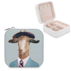 Goat Jewelry Storage Box Square Earrings Ring Pendant Display