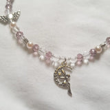 Goblincore Purple Fairy Necklace Beaded Bead Hand Assembled