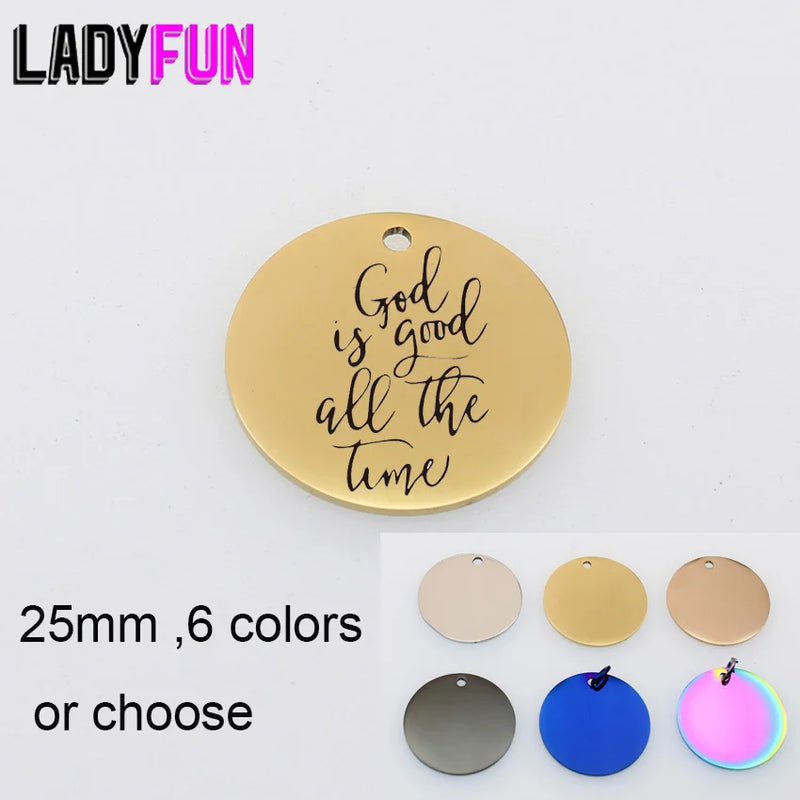 God Is Good All The Time Charm Stainless Steel High Polish Pendant 10pcs