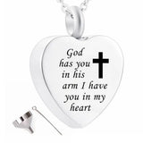 God's Embrace Cross Charm Cremation Ashes Jewelry Necklace