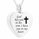 God's Embrace Cross Charm Cremation Ashes Jewelry Necklace