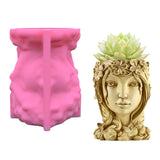 Goddess Concrete Silicone Pot Mold DIY Flower Pots Mould