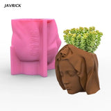 Goddess Gypsum Flower Pot Silicone Mold Vase Cement Candle Holder