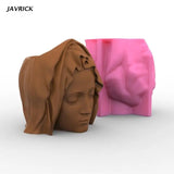 Goddess Gypsum Flower Pot Silicone Mold Vase Cement Candle Holder