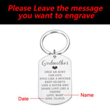 Personalized Godmother Name Keychain Stainless Steel Keyring