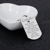 Personalized Godmother Name Keychain Stainless Steel Keyring