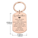 Personalized Godmother Name Keychain Stainless Steel Keyring