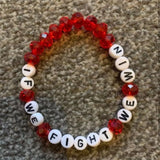 Red Crystal Beaded Elastic Bracelet, Multi-color