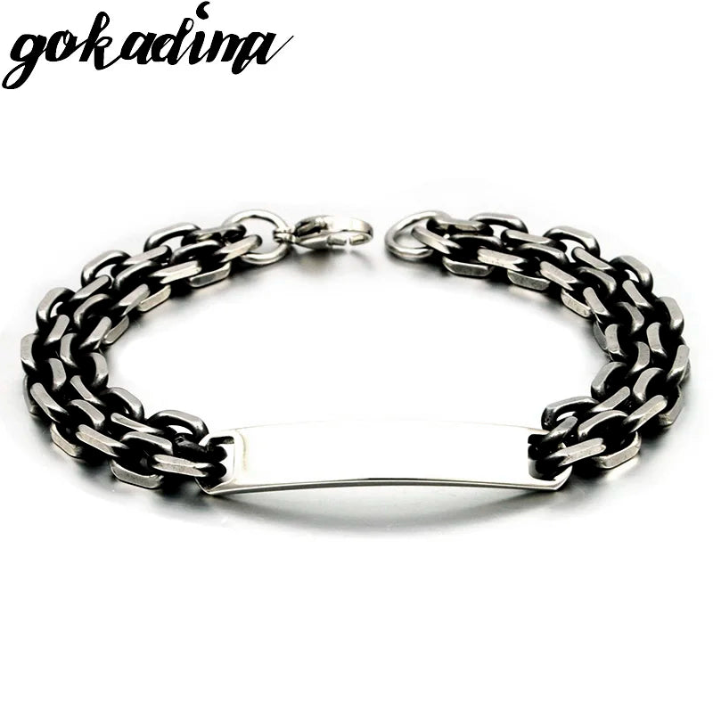 Gokadima Double Chain ID Bracelets Vintage WB634