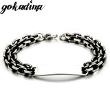 Gokadima Double Chain ID Bracelets Vintage WB634