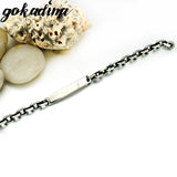 Gokadima Byzantine Chain ID Bracelet Stainless Steel Vintage Jewelry
