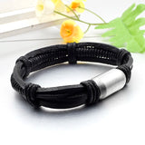 Gokadima Leather Bracelet Men Stainless Steel Magnet Clasp WL012