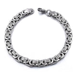 Gokadima Stainless Steel Link Byzantine Chain Bracelet