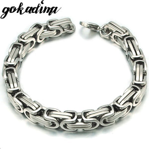 Gokadima Stainless Steel Link Byzantine Chain Bracelet