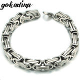 Gokadima Stainless Steel Link Byzantine Chain Bracelet