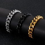 11mm Men's Cuban Link Bracelet Stainless Steel Chain 16-24cm Dubai