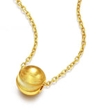 14K Round Ball Bead Necklace for Women Bride Wedding Engagement