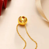 14K Round Ball Bead Necklace for Women Bride Wedding Engagement