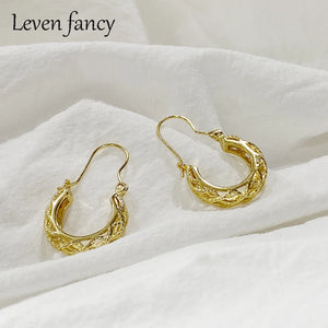 925 Silver Flower Basket Hoop Earrings Snapback Minimal Light