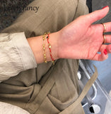 925 Solid Silver Women Jewelry Female Thick Chain Bracelet Banquet Birthday Gift