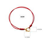 925 Silver Heart Red Thread Bracelet for Women Girls