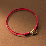 925 Silver Heart Red Thread Bracelet for Women Girls