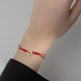 925 Silver Heart Red Thread Bracelet for Women Girls